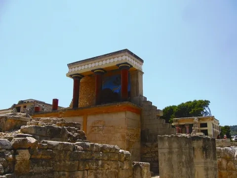 Knóssos, Mladší palác, severný vchod, okolo 1600 pred n. l.
