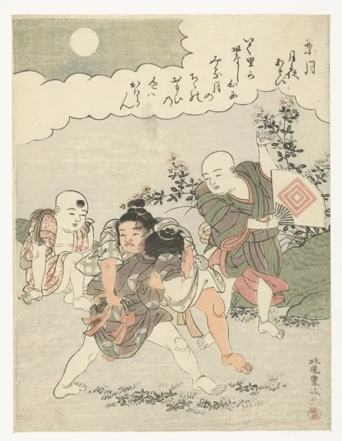 Kitao Šigemasa: Ôsmy mesiac, 1768 – 72, Rijksmuseum, Amsterdam 
