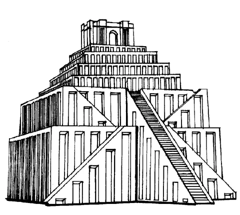 Babylonská veža – zikkurat Etemenanki, rekonštrukcia
