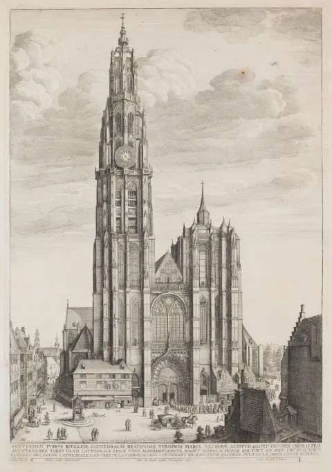 Václav Hollar: Antverpská katedrála, 1649, Národná galéria, Praha
