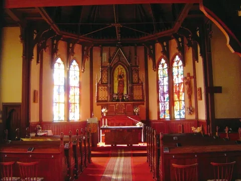 G: Majunke: Interiér neogotického Kostola nepoškvrneného počatia Panny Márie, 1888, Starý Smokovec
