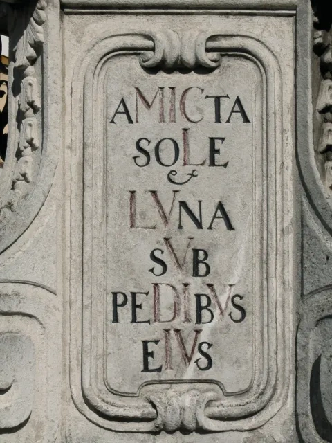 Chronogram na barokovom morovom stĺpe, Bratislava