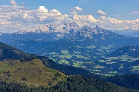 Pohľad na Dachstein z vrchu Trattberg
