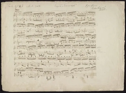 Autograf Etudy pre klavír C dur op. 10 č. 7, 1832, The Morgan Library &amp; Museum, New York