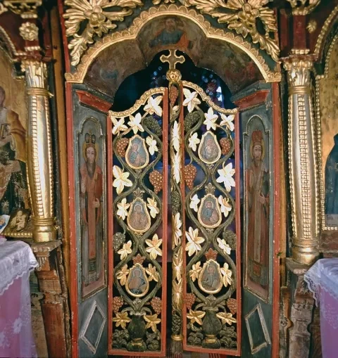 Kalná Roztoka, detail ikonostasu v interiéri Chrámu sv. Jána Krstiteľa, 18. stor.
