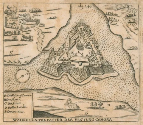 Neznámy rytec podľa autora Johanna Ledentu: Komárno, 1664, Oravská galéria, Dolný Kubín
