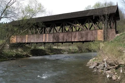 Drevený krytý most cez rieku Hornád, 1832
