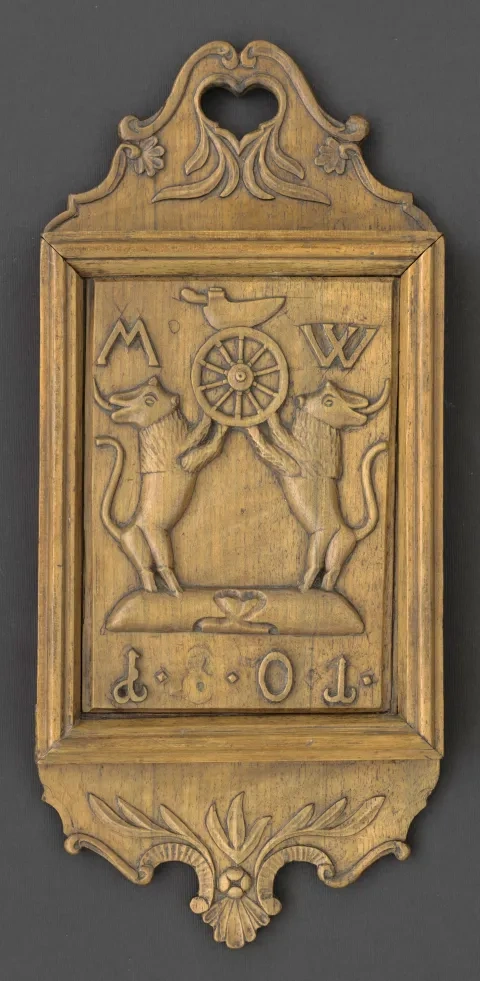 ▶KKolárstvo, cechová zvolávacia tabuľka kolárov z Bratislavy, 1801, Múzeum mesta Bratislavy◀ ▶WCechová zvolávac