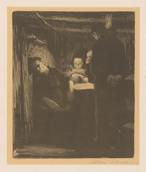 Smrť z grafickej série Vzbura tkáčov, 1897, Slovenská národná galéria