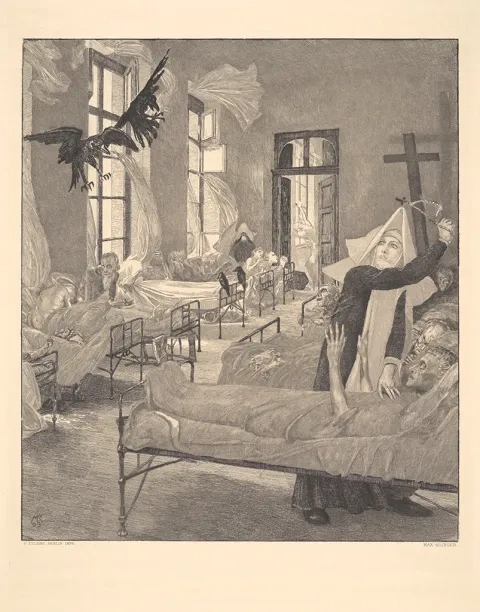 Max Klinger: Mor, grafický list z cyklu O smrti, časť II., 1892