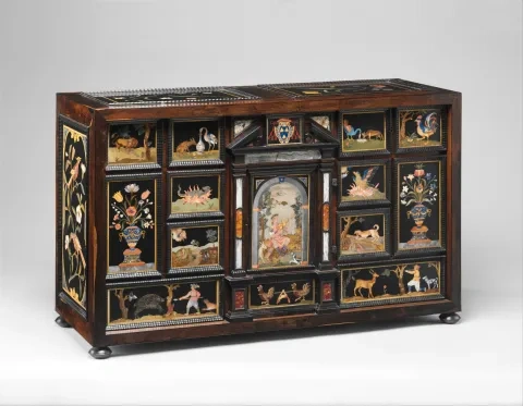 Kabinet Barberiniovcov, drevo s intarziou a mozaikou pietra dura, Florencia okolo 1606 – 23