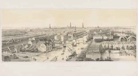 Johan Conrad Greive: Panoráma Amsterdamu, 1847 – 91, Rijksmuseum, Amsterdam