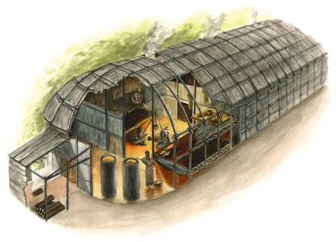 Model dlhého domu Irokézov