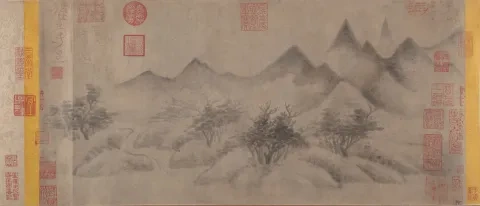Mi Jou-žen:﻿ Mračné hory, maľba tušom na papieri, pred 1200, Metropolitné múzeum umenia, New York