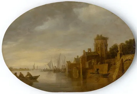 Jan Josephszoon van Goyen: Plachetnice v prístave, 1641, SNG