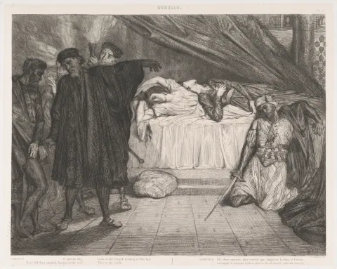 Théodore Chassériau: Ilustrácia z cyklu k Othellovi od W. Shakespeara (1844), Metropolitné múzeum umenia, New York