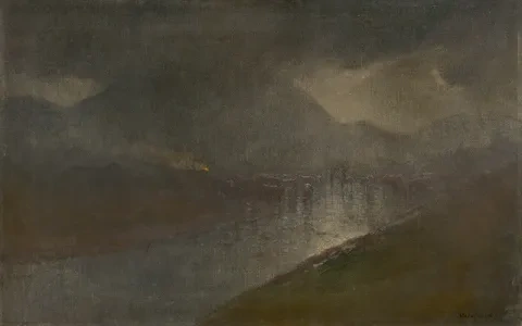 Ladislav Medň﻿ans﻿ký: Súmrak v údolí rieky Poprad, okolo 1878 – 79, SNG