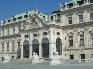 Johann Lucas von Hildebrandt: Horný Belvedér (detail fasády), Viedeň, 1714 – 24