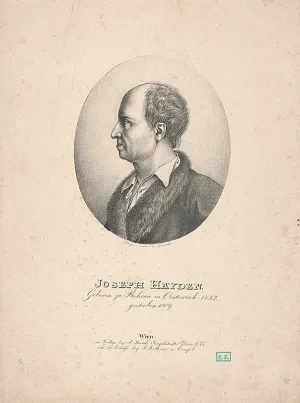 Adolf Friedrich Kunike: Joseph Haydn, okolo 1820, Galéria umenia Ernesta Zmetáka, Nové Zámky
