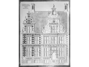 Lieven de Key: návrh na fasádu budovy správneho úradu v Leidene, 1596