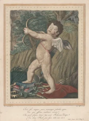 Amor, kolorovaná mezzotinta, okolo 1800, Slovenská národná galéria