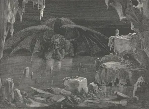Kókytos, i﻿lustrácia G. Dorého k Božskej komédii Danteho Alighieriho, časť Peklo, 1861