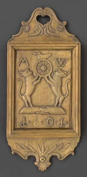 ▶KKolárstvo, cechová zvolávacia tabuľka kolárov z Bratislavy, 1801, Múzeum mesta Bratislavy◀ ▶WCechová zvolávac