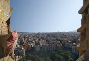 Pohľad z veže katedrály Sagrada Familia
