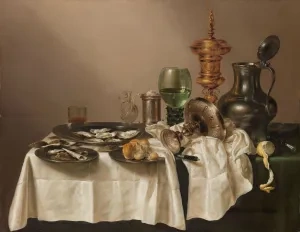 Willem Claeszoon Heda: Zátišie s pozlátenou čašou, 1635, Rijksmuseum, Amsterdam
