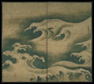Ogata Kórin: Surové vlny, okolo 1704 – 09, Metropolitné múzeum umenia, New York