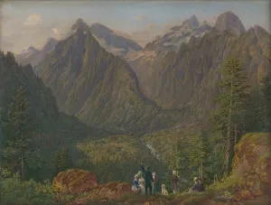 Karol Tibély: Tatranská krajina s figurálnou štafážou, 1855, Východoslovenská galéria, Košice