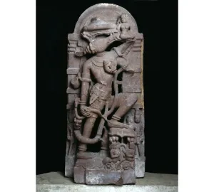 Avatára Višnua do podoby diviaka Várahua, kt. zdvíha bohyňu zeme Bhudévi, India, 11. stor., Art Institute of Chicago